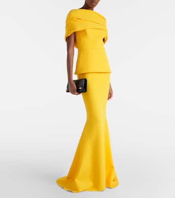 Loura off-shoulder crêpe gown | Safiyaa