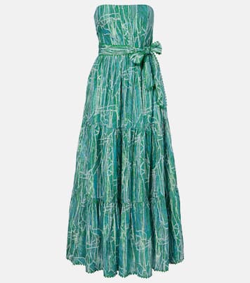 Robe longue Thelma imprimée en coton mélangé | Poupette St Barth