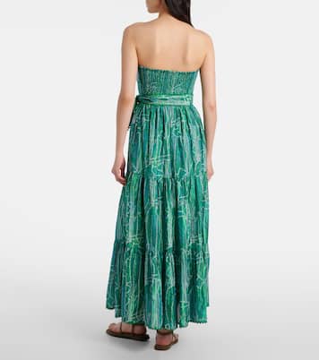 Robe longue Thelma imprimée en coton mélangé | Poupette St Barth