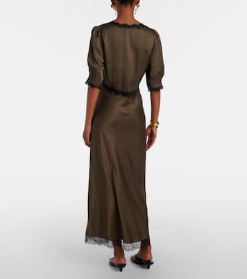 Annina lace-trimmed satin midi dress | Rixo