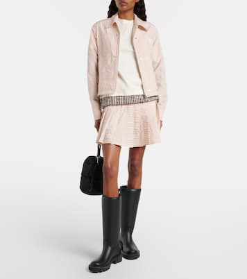 Checked pleated cotton-blend miniskirt | Moncler
