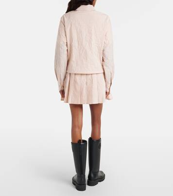 Checked pleated cotton-blend miniskirt | Moncler