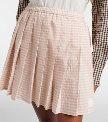 Checked pleated cotton-blend miniskirt | Moncler