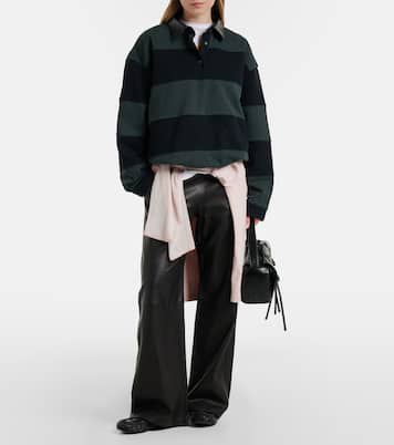 Polo oversized de jersey algodón a rayas | Acne Studios