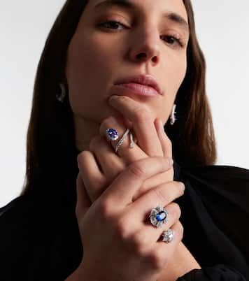 Ring aus 18kt Weißgold (750/1000) mit Diamanten und Tansanit | Yeprem