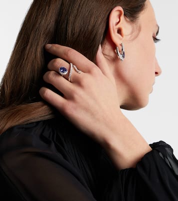 Ring aus 18kt Weißgold (750/1000) mit Diamanten und Tansanit | Yeprem