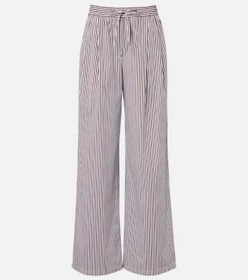 Pantalones anchos de algodón y seda a rayas | Dolce&Gabbana