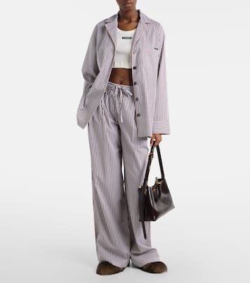 Pantalones anchos de algodón y seda a rayas | Dolce&Gabbana