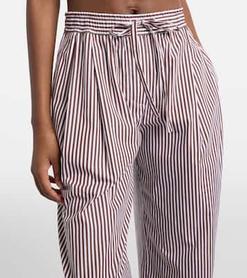 Pantalones anchos de algodón y seda a rayas | Dolce&Gabbana