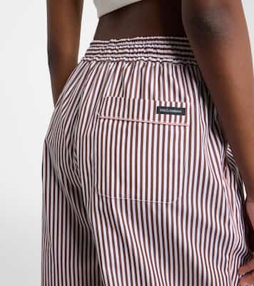 Pantalones anchos de algodón y seda a rayas | Dolce&Gabbana