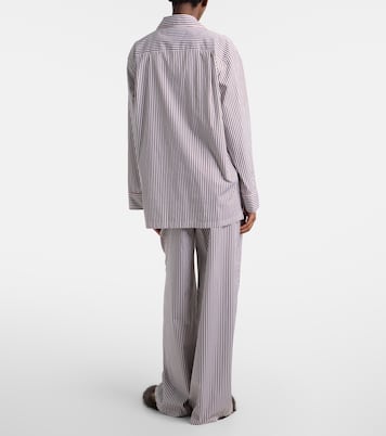 Pantalones anchos de algodón y seda a rayas | Dolce&Gabbana