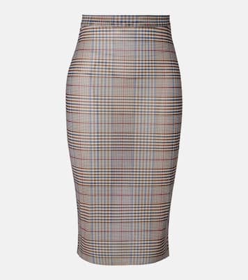 Aurora plaid sheer mesh midi skirt | The Frankie Shop