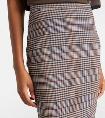 Aurora plaid sheer mesh midi skirt | The Frankie Shop