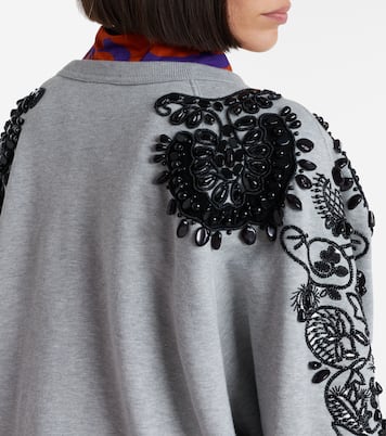 Embellished cotton jersey sweatshirt | Dries Van Noten