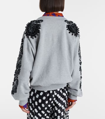 Embellished cotton jersey sweatshirt | Dries Van Noten
