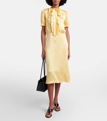 Tie-neck satin shirt dress | Prada