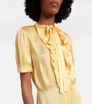 Tie-neck satin shirt dress | Prada