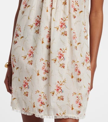 Floral lace-trimmed cotton poplin minidress | Dôen