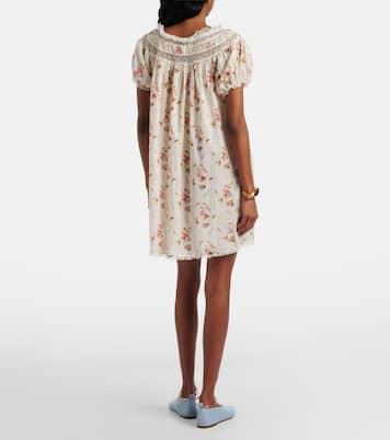 Floral lace-trimmed cotton poplin minidress | Dôen