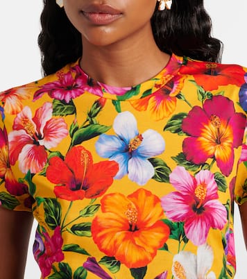 Crop top de algodón floral | Dolce&Gabbana