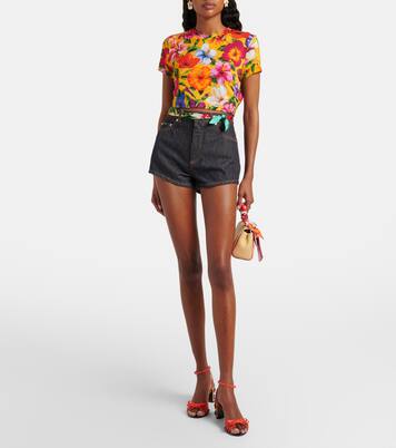 Crop top de algodón floral | Dolce&Gabbana