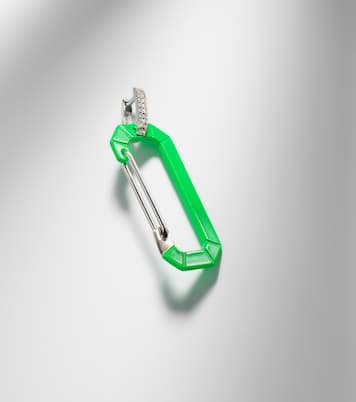 Einzelner Ohrring Chiara aus 18kt Weißgold mit Sterlingsilber, Emaille und Diamanten | Eéra