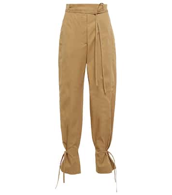 High-rise tapered cotton pants | Acne Studios