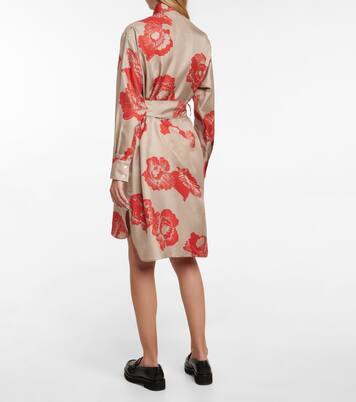 Robe chemise imprimée en soie | Ferragamo