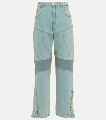 Paneled high-rise wide jeans | Blumarine