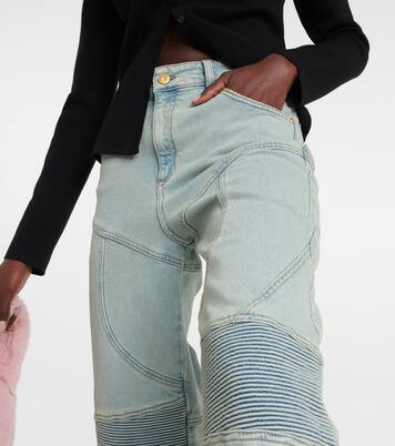 Paneled high-rise wide jeans | Blumarine