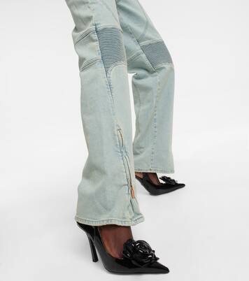 Paneled high-rise wide jeans | Blumarine