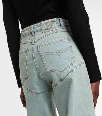 Paneled high-rise wide jeans | Blumarine