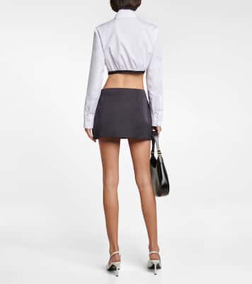Camicia cropped in cotone | Prada
