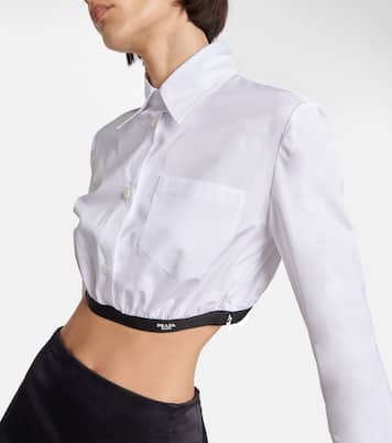 Camicia cropped in cotone | Prada