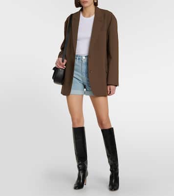 High-rise cuffed denim shorts | Frame