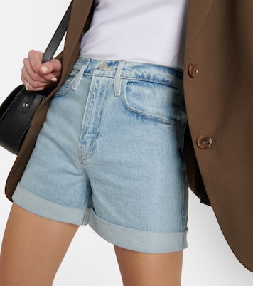High-rise cuffed denim shorts | Frame