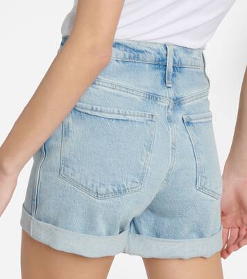 High-rise cuffed denim shorts | Frame