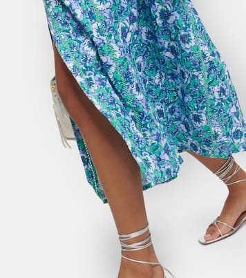 Robe midi Reine en coton à fleurs | Poupette St Barth