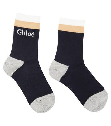 Colorblocked cotton-blend socks | Chloé Kids