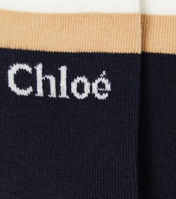 Colorblocked cotton-blend socks | Chloé Kids