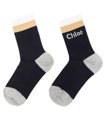 Colorblocked cotton-blend socks | Chloé Kids