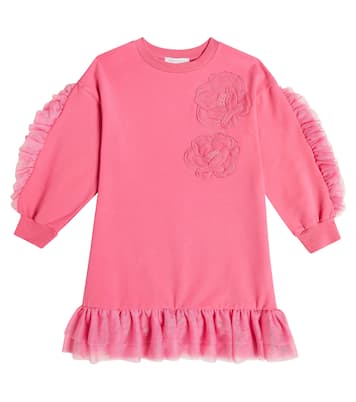 Frill-trimmed sweatshirt dress | Monnalisa