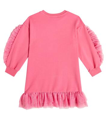 Frill-trimmed sweatshirt dress | Monnalisa