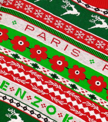Intarsia cotton-blend sweater dress | Kenzo Kids