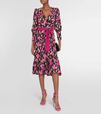 Blade printed crêpe wrap dress | Diane von Furstenberg