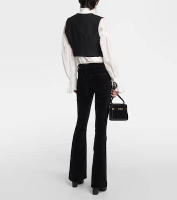 High-Rise-Schlaghose Le High Flare Velveteen aus Samt | Frame
