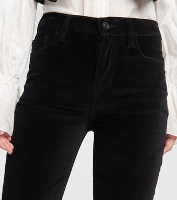 High-Rise-Schlaghose Le High Flare Velveteen aus Samt | Frame