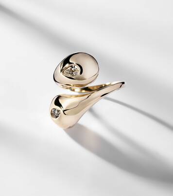 Ring Water Droplet aus 14kt Gelbgold mit Diamanten | Mateo