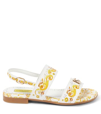 Printed leather sandals | Dolce&Gabbana Kids