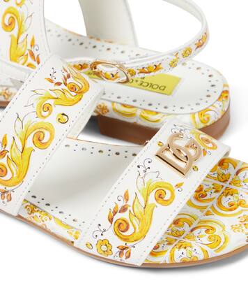 Printed leather sandals | Dolce&Gabbana Kids